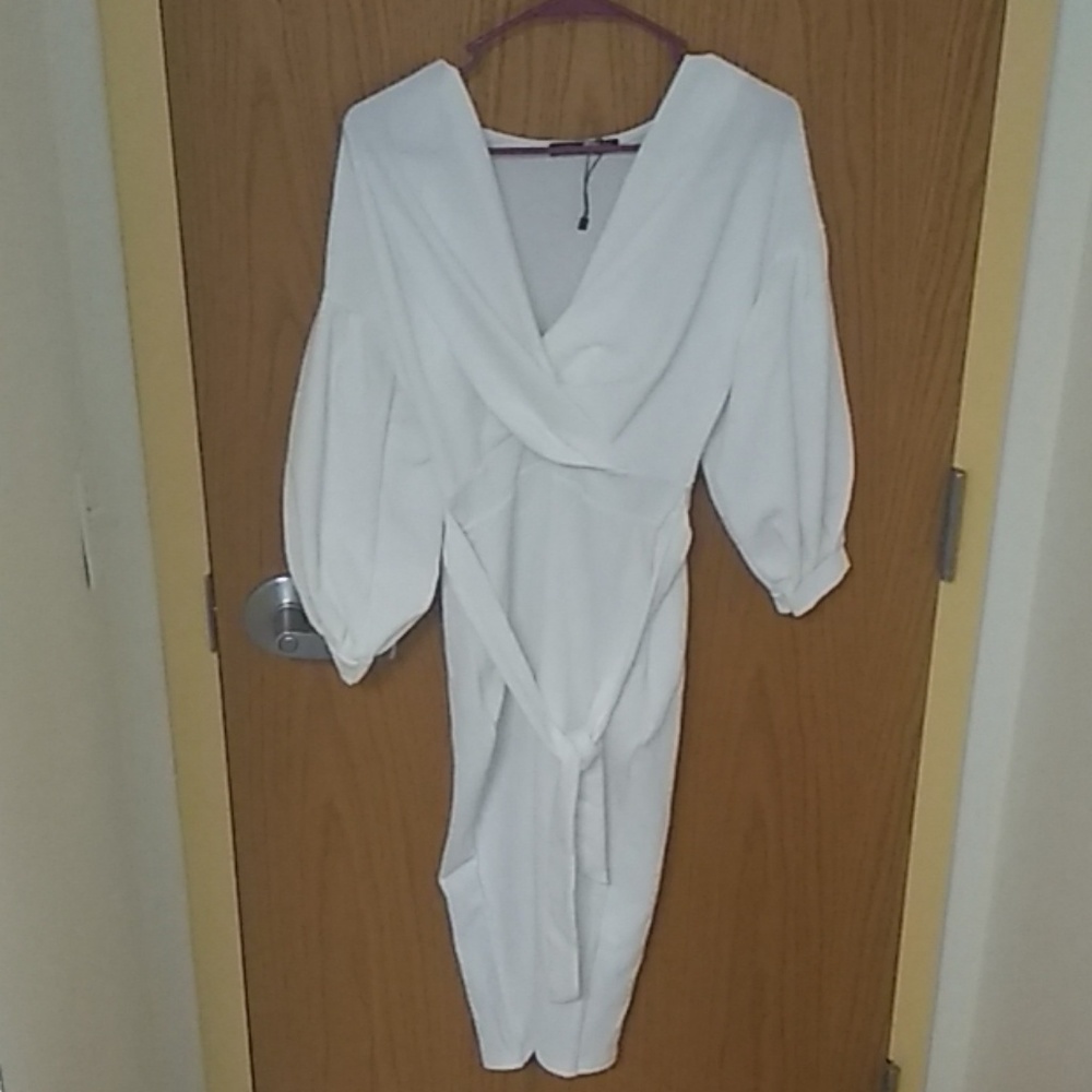 Women's White Evening Wrap Dress